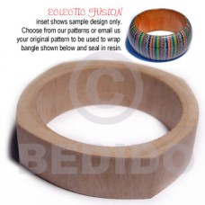 eclectic fusion raw natural wooden bangle height =25mm