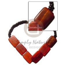 rectangular red horn choker with 4 5