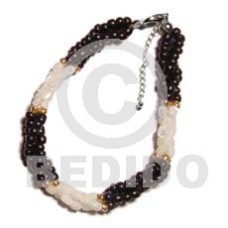 twisted troca rice bead and 2 3mm coco