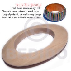 eclectic fusion raw natural wooden bangle height =12mmm