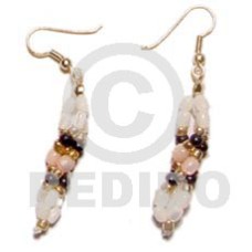 dangling 1 .5in. twisted troca rice beads
