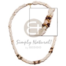 3 rows twisted troca ricebeads with gold