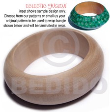 eclectic fusion natural wooden bangle height = 25mm