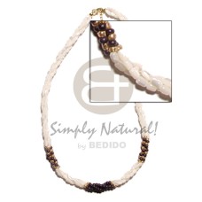3 rows twisted troca ricebeads with gold