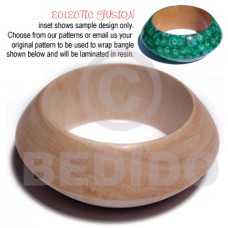 eclectic fusion natural wooden bangle height = 32mm  70mm