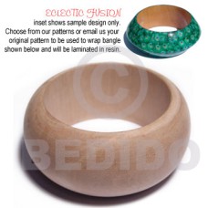 eclectic fusion natural wooden bangle height =37mm