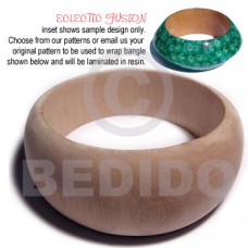 eclectic fusion natural wooden bangle front height = 35mm back height =22m