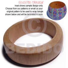 eclectic fusion natural wooden bangle height = 27mm  70mm inner diam