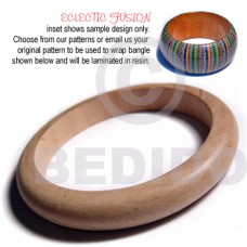 eclectic fusion natural wooden bangle height =12mm thickness=10mm inn