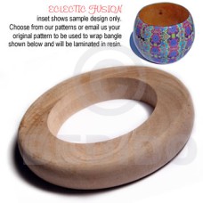 eclectic fusion natural wooden bangle height = 20mm 18 mm thickness