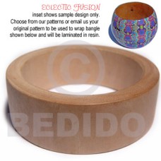 eclectic fusion natural wooden bangle h=25mm thickness=12mm diam