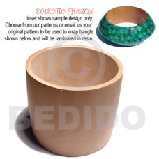 eclectic fusion natural wooden extra large chunky flat bangle