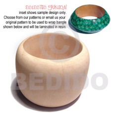 eclectic fusion natural wooden extra large chunky dome bangle
