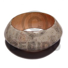 eclectic fusion collection  natural wooden bangle wrapped in ja