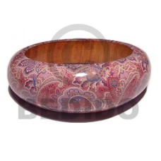 eclectic fusion collection  natural wooden bangle wrapped in pa