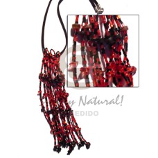 coco and blacklip heishe tassles with red
