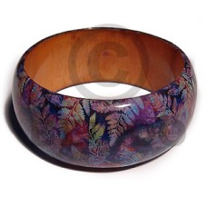 eclectic fusion collection  natural wooden bangle wrapped in fe