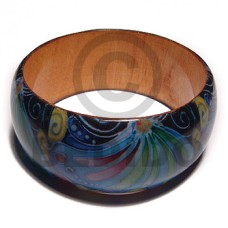 eclectic fusion collection  natural wooden bangle wrapped in bu