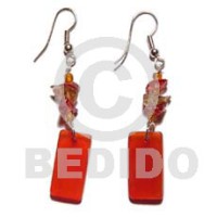 dangling rectangular horn with crystal nuggets