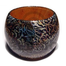 eclectic fusion collection  natural wooden bangle wrapped in ti