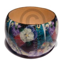 eclectic fusion collection  natural wooden bangle wrapped in pa
