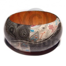 eclectic fusion collection  natural wooden bangle wrapped in pa