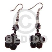 dangling 15mm scallop blacktab with cystal