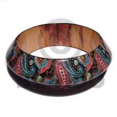 eclectic fusion collection  natural wooden bangle wrapped in pa