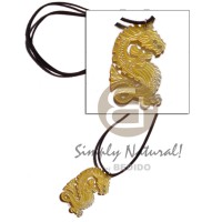 mother of pearl shell (MOP) dragon leather thong 52x38mm