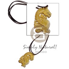 mother of pearl shell (MOP) dragon leather thong 52x38mm