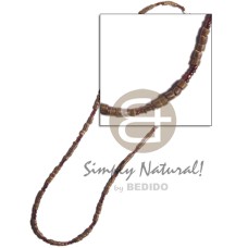 2 3mm coco heishe brown with beads
