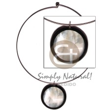 metal hoop ring with 45mm round inlaid