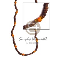 2 3mm natural brown coco pokalet with orange