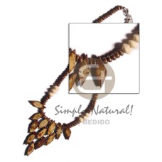 2 3mm natural brown coco Pokalet with dangling