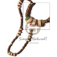 4 5mm coco. nat brown with multicolored buri