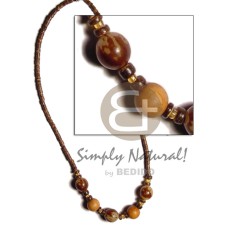2 3mm coco natural brown Pokalet heishe with tiger