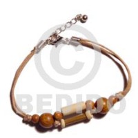 bamboo and wood beads combination on double