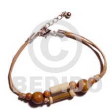 bamboo and wood beads combination on double