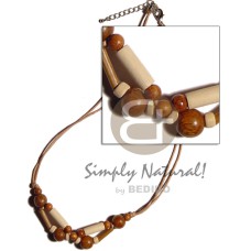 wood beads and tube on double wax