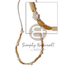 horn and troca with white glass beads