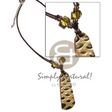 mother of pearl shell (MOP) checkered pendant with skin h=75mm