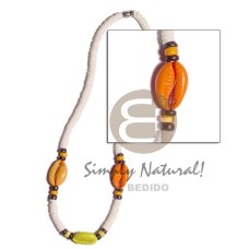 4 5mm white clam heishe with colored