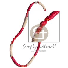 red bleach 4 5mm coco heishe with red nassa