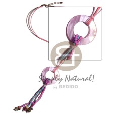 lavender 40mm hammershell ring with tassles and