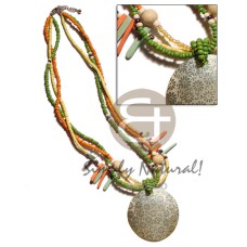 3 rows 2 3mm coco Pokalet. yellowithorange green