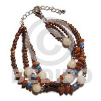 3 rows coco Pokalet. natural brown with