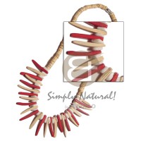 4 5mm coco heishe natural white with red natural