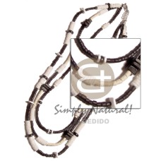 3 rows 2 3mm coco heishe black bleach with