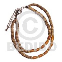 2 rows 2 3mm coco heishe tiger with