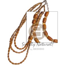 3 rows 2 3mm coco heishe tiger with